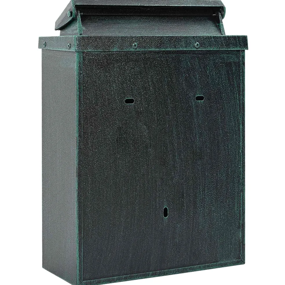 vidaXL Wandgemonteerde brievenbus met opslag Groen 29 x 13 x 41 cm