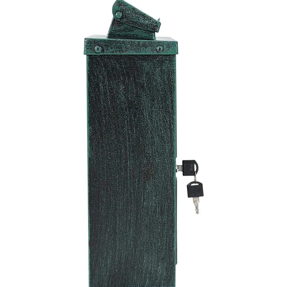 vidaXL Wandgemonteerde brievenbus met opslag Groen 29 x 13 x 41 cm