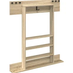 vidaXL Wandgemonteerde hengelhouder Bewerkt hout 93 x 12 x 103 cm