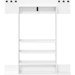 vidaXL Wandgemonteerde hengelhouder Bewerkt hout 93 x 12 x 103 cm Wit