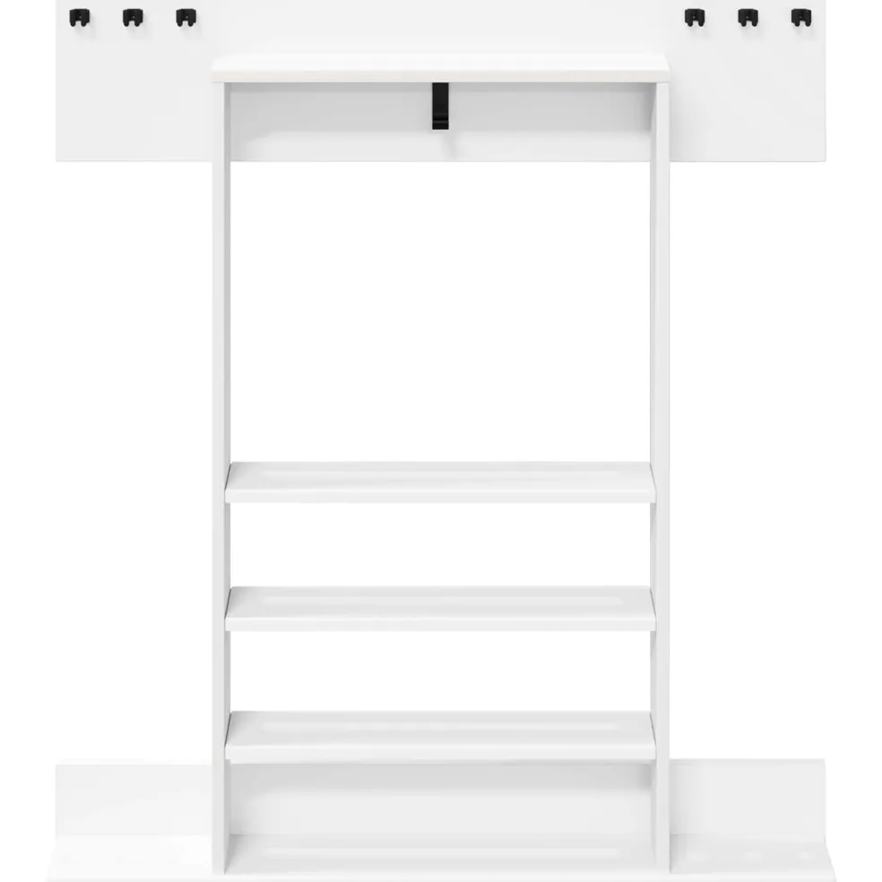 vidaXL Wandgemonteerde hengelhouder Bewerkt hout 93 x 12 x 103 cm Wit