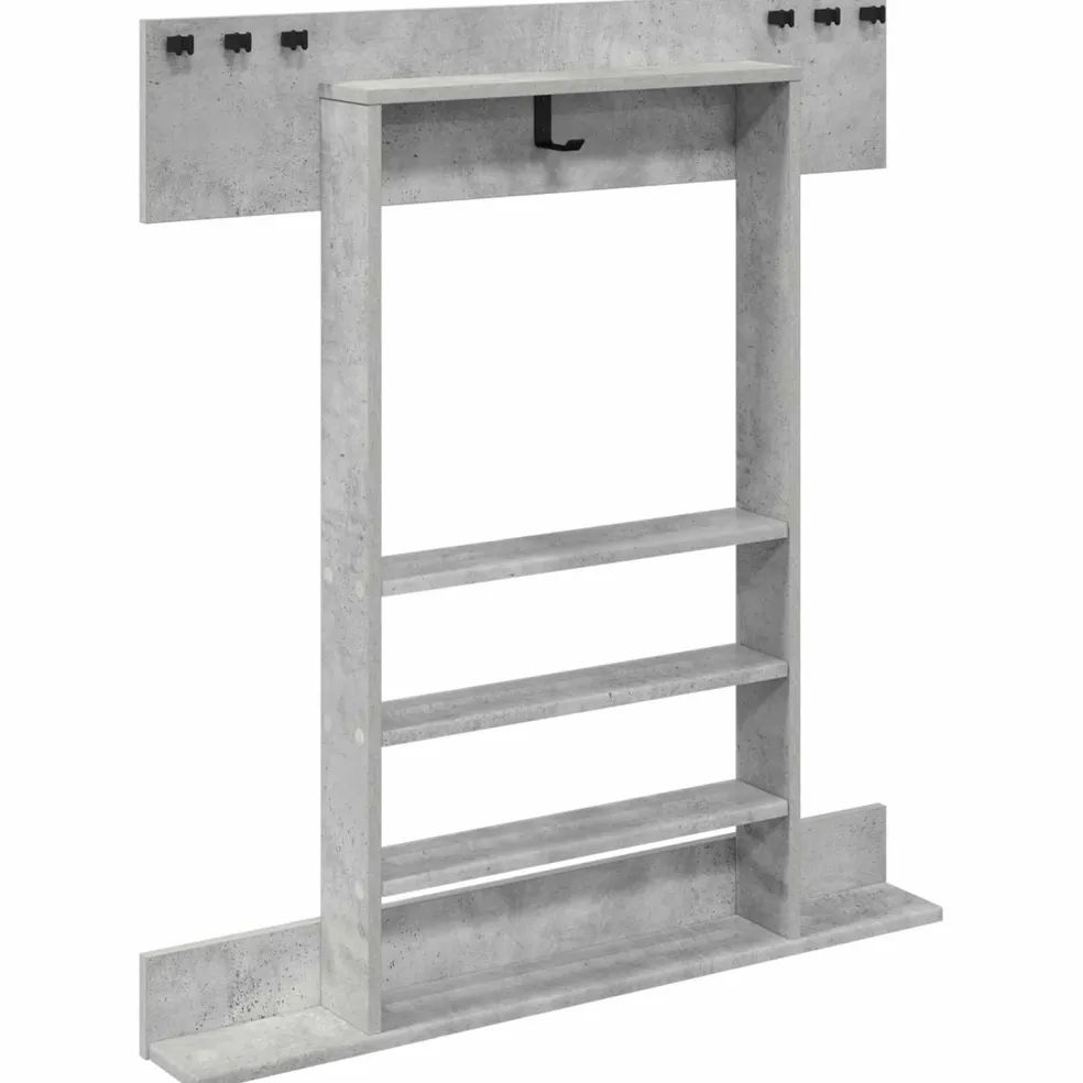 vidaXL Wandgemonteerde hengelhouder Bewerkt hout 93 x 12 x 103 cm