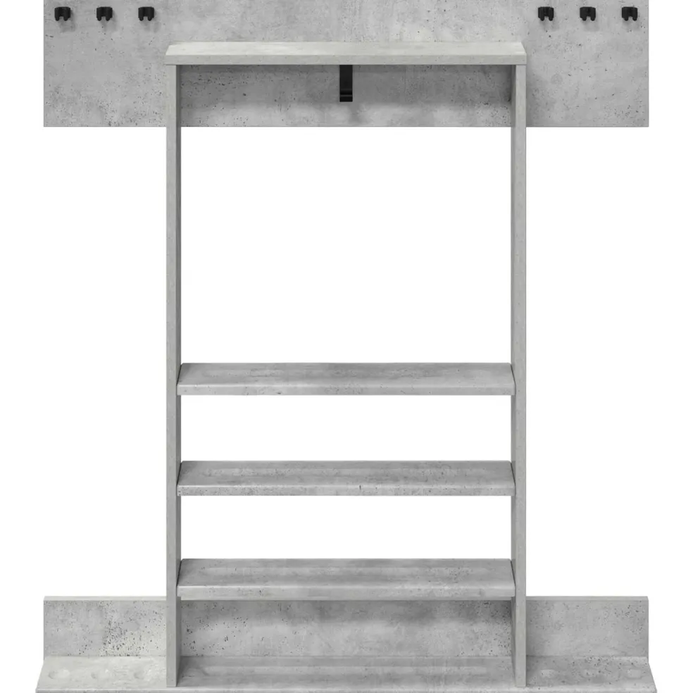 vidaXL Wandgemonteerde hengelhouder Bewerkt hout 93 x 12 x 103 cm
