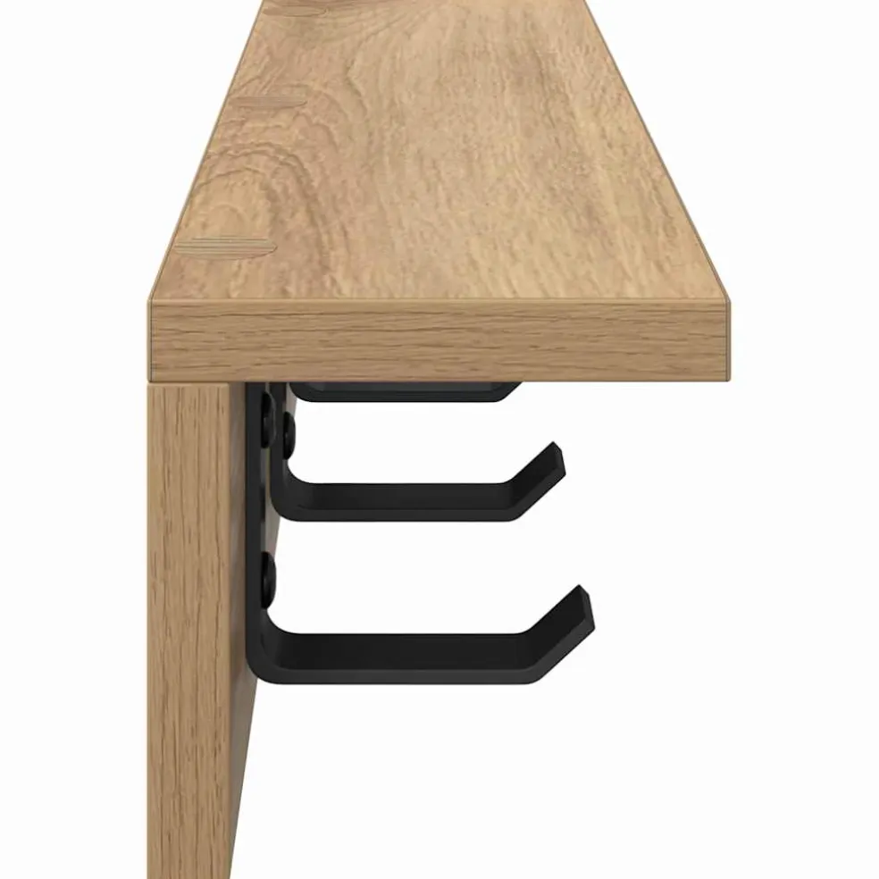 vidaXL Wandgemonteerde kapstok Muurmontage Artisan Eiken Bewerkt hout