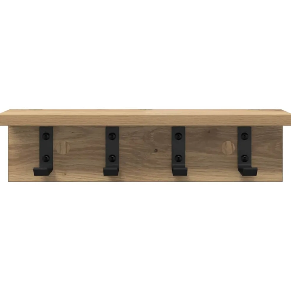 vidaXL Wandgemonteerde kapstok Muurmontage Artisan Eiken Bewerkt hout
