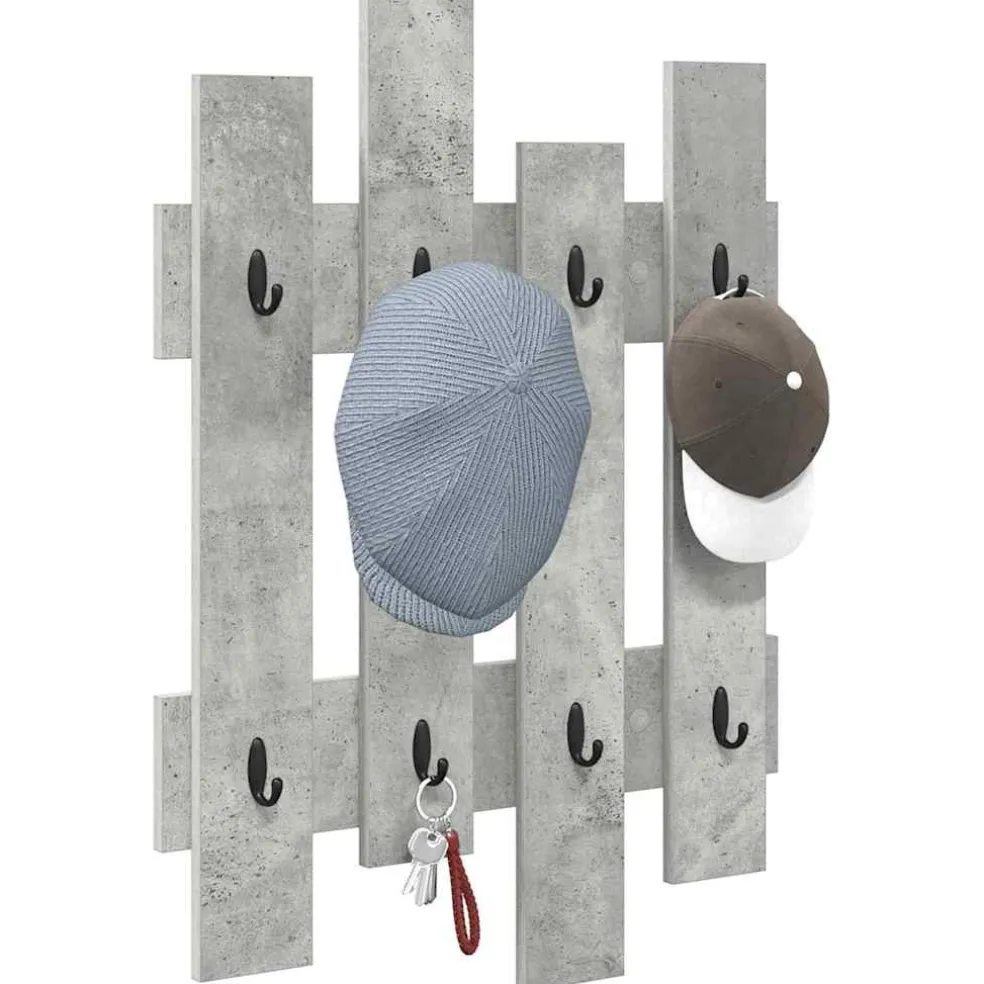 vidaXL Wandgemonteerde kapstok Muurmontage Beton Grijs 60 x 3 x 82 cm