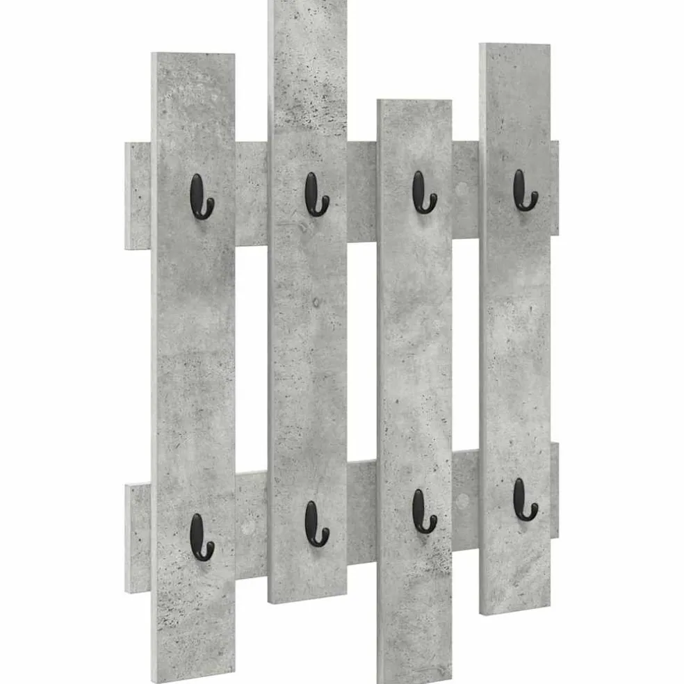 vidaXL Wandgemonteerde kapstok Muurmontage Beton Grijs 60 x 3 x 82 cm