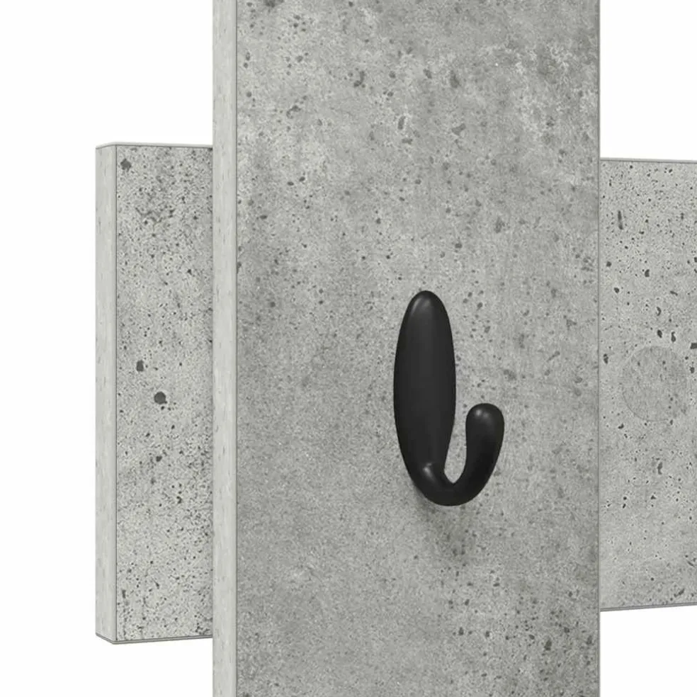 vidaXL Wandgemonteerde kapstok Muurmontage Beton Grijs 60 x 3 x 82 cm