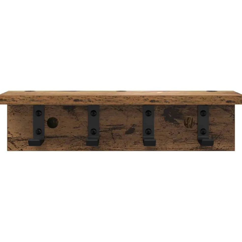 vidaXL Wandgemonteerde kapstok Muurmontage Oudhout 40 x 10,5 x 10,5 cm