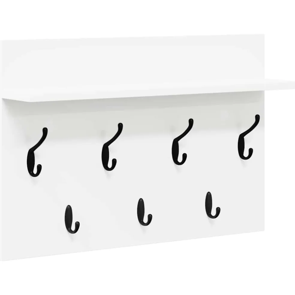 vidaXL Wandgemonteerde kapstok Muurmontage Wit 60 x 40 x 12 cm