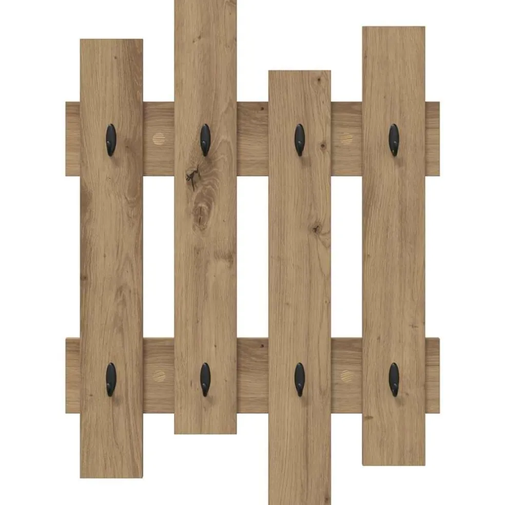 vidaXL Wandgemonteerde kapstok Muurmontage Artisan Eiken Bewerkt hout