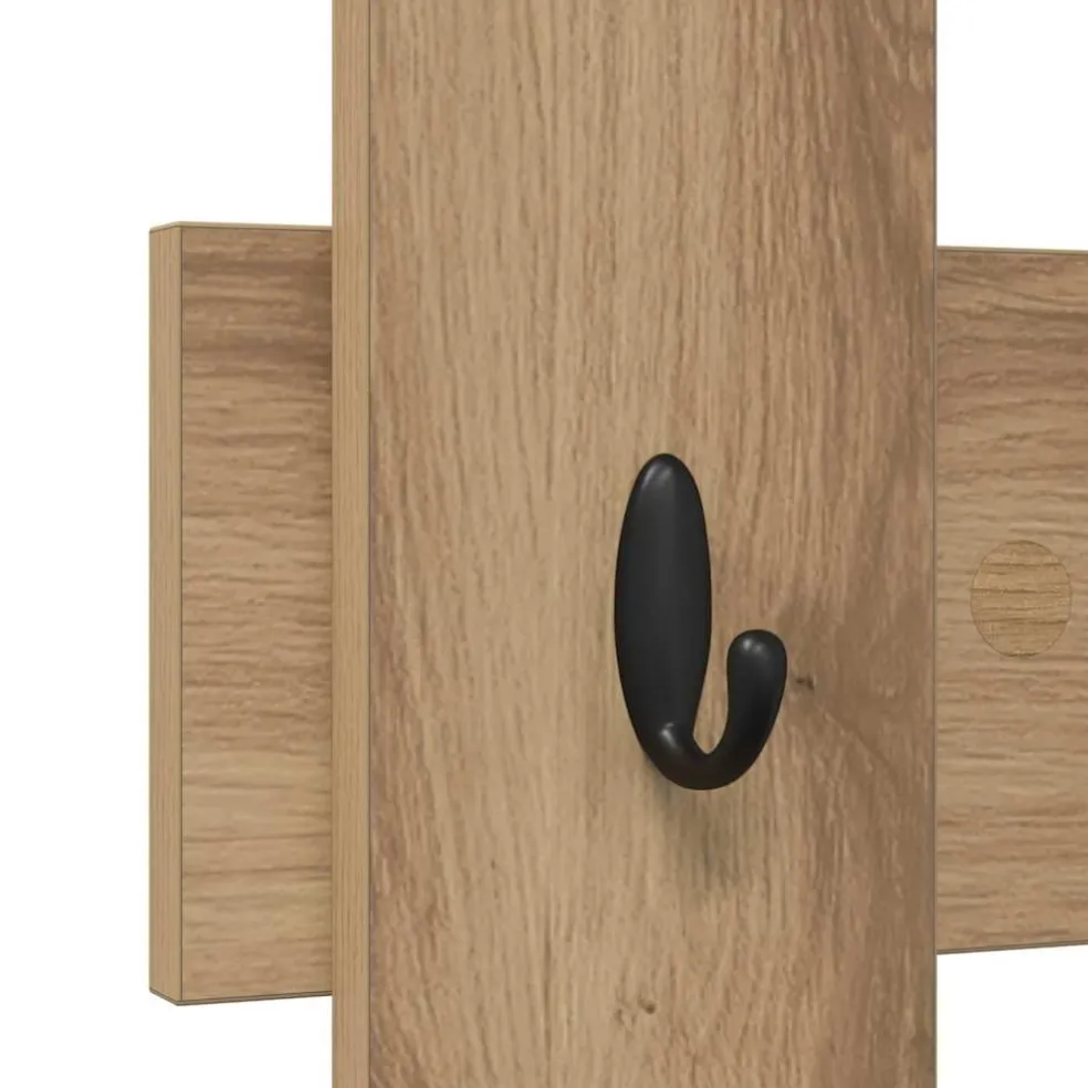 vidaXL Wandgemonteerde kapstok Muurmontage Artisan Eiken Bewerkt hout
