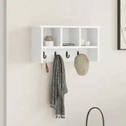 vidaXL Wandgemonteerde kapstok Muurmontage Wit 50 x 16 x 26 cm