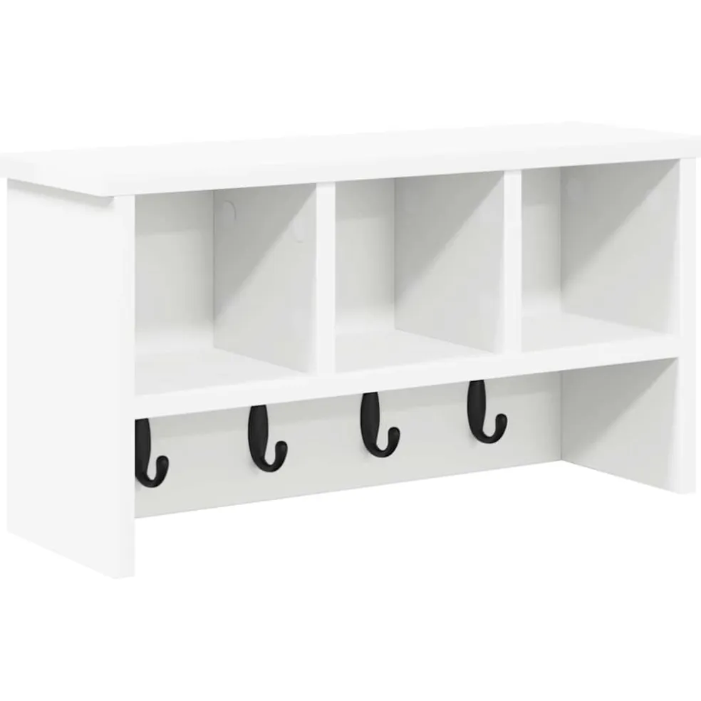 vidaXL Wandgemonteerde kapstok Muurmontage Wit 50 x 16 x 26 cm