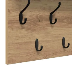 vidaXL Wandgemonteerde kapstok Muurmontage Artisan Eiken Bewerkt hout