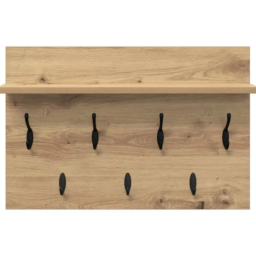 vidaXL Wandgemonteerde kapstok Muurmontage Artisan Eiken Bewerkt hout