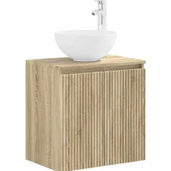 vidaXL Wandgemonteerde wastafelmeubel Sonoma Eiken 49,5 x 41 x 64,5 cm