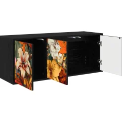 vidaXL Wandgemonteerd tv-meubel GENNEP 102 x 33 x 40 cm Zwart eiken