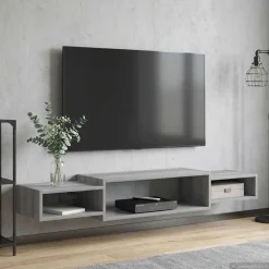 vidaXL Wandgemonteerd tv-meubel Muurmontage Grijs Sonoma