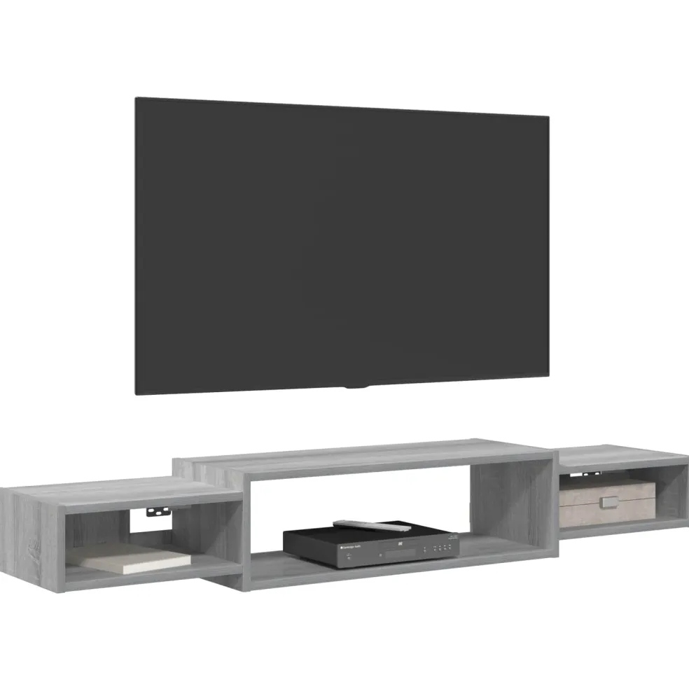 vidaXL Wandgemonteerd tv-meubel Muurmontage Grijs Sonoma