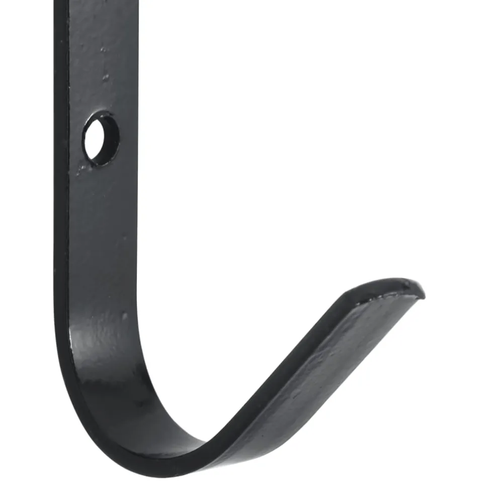 vidaXL Wandhaken 12 st J-vormig staal zwart