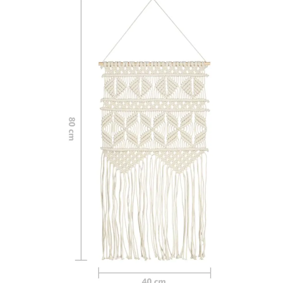 vidaXL Wandhanger macramé 40x80 cm katoen