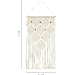 vidaXL Wandhanger macramé 40x80 cm katoen