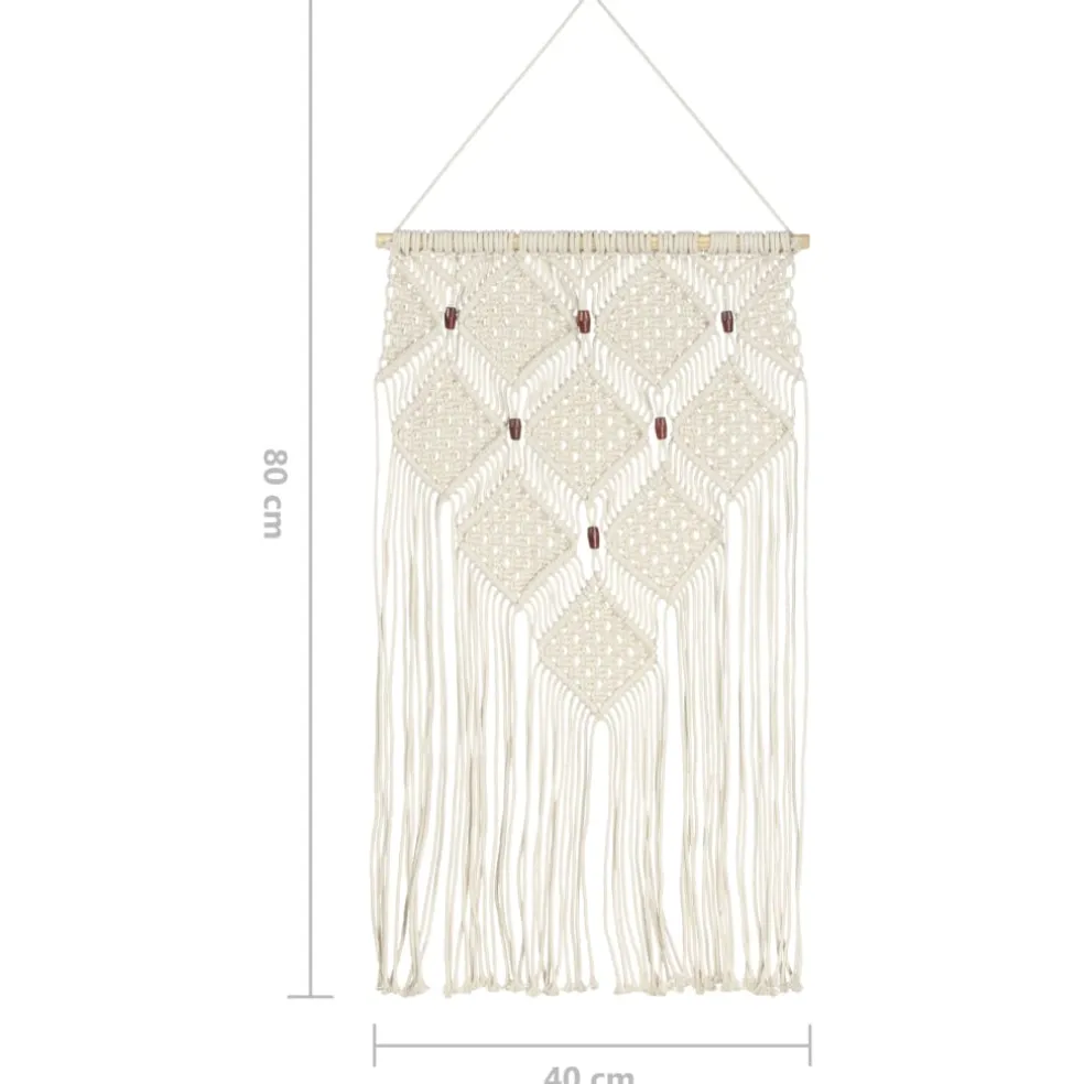 vidaXL Wandhanger macramé 40x80 cm katoen