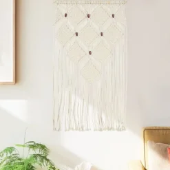 vidaXL Wandhanger macramé 40x80 cm katoen
