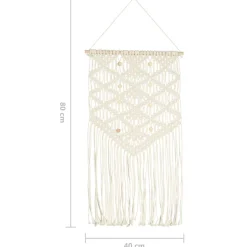vidaXL Wandhanger macramé 40x80 cm katoen