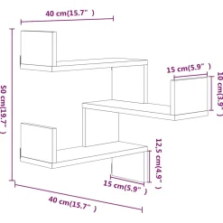 vidaXL Wandhoekplanken Muurmontage Gerookt eiken 40 x 40 x 49,5 cm