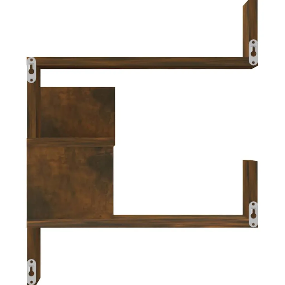 vidaXL Wandhoekplanken Muurmontage Gerookt eiken 40 x 40 x 49,5 cm