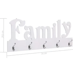 vidaXL Wandkapstok FAMILY 74x29,5 cm
