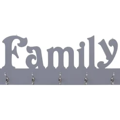 vidaXL Wandkapstok FAMILY 74x29,5 cm grijs