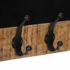 vidaXL Wandkapstokken 2 st met 4 haken massief mangohout