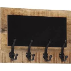 vidaXL Wandkapstokken 2 st met 4 haken massief mangohout