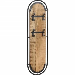 vidaXL Wandkapstokken 2 st met 4 haken massief ruw mangohout