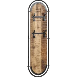 vidaXL Wandkapstokken 2 st met 4 haken massief ruw mangohout