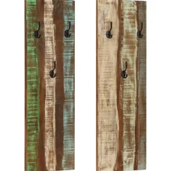 vidaXL Wandkapstokken 2 st 36x3x110 cm massief gerecycled hout
