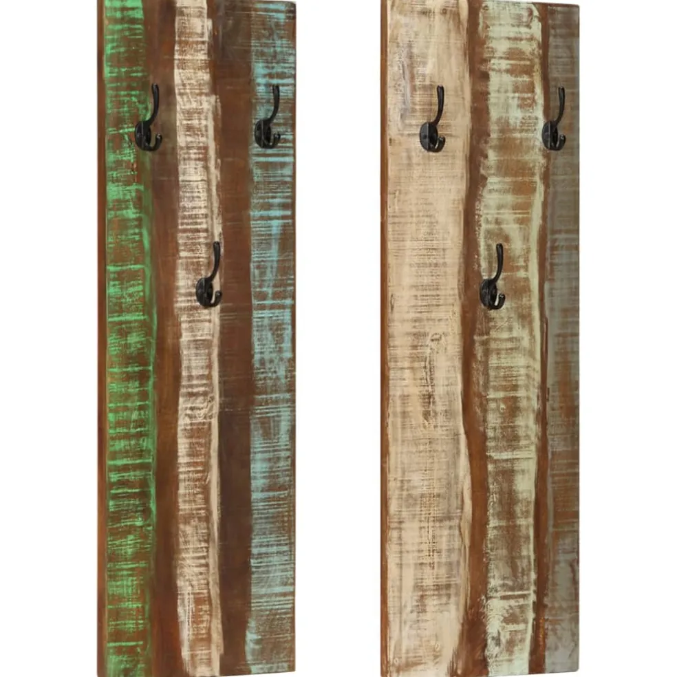 vidaXL Wandkapstokken 2 st 36x3x110 cm massief gerecycled hout