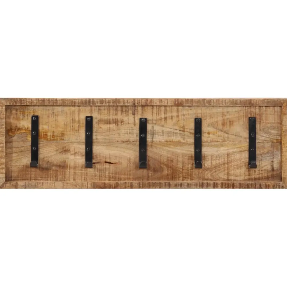 vidaXL Wandkapstok met 5 haken massief mangohout