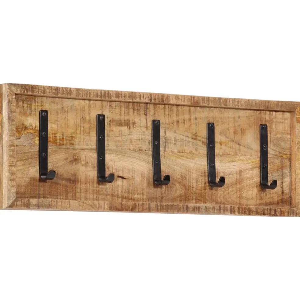 vidaXL Wandkapstok met 5 haken massief mangohout