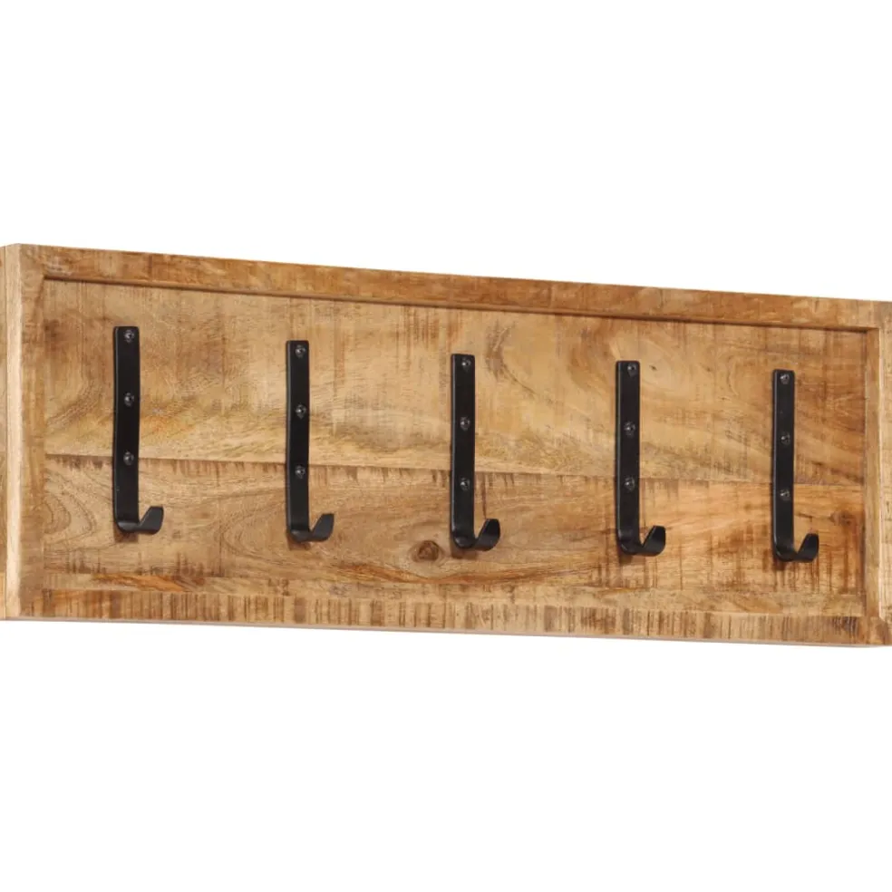 vidaXL Wandkapstok met 5 haken massief mangohout