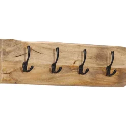 vidaXL Wandkapstok met 4 haken massief mangohout