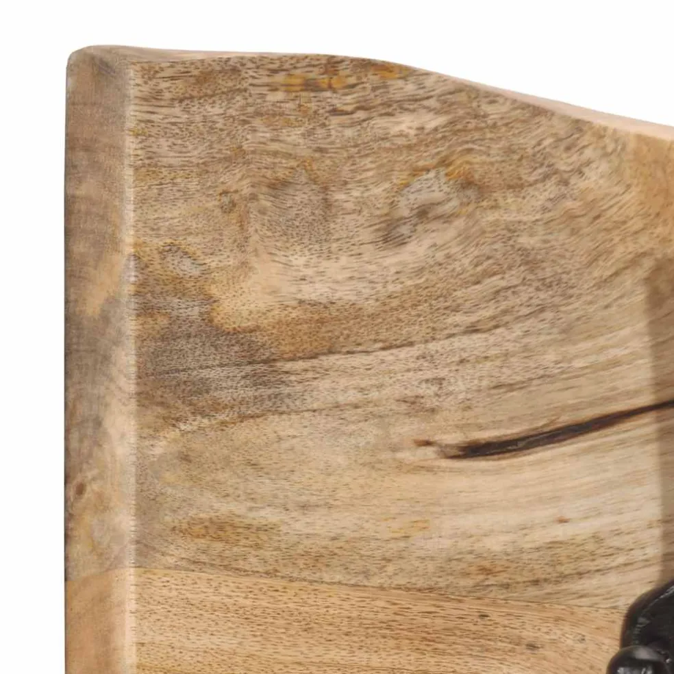 vidaXL Wandkapstok met 4 haken massief mangohout