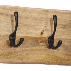 vidaXL Wandkapstok met 4 haken massief mangohout