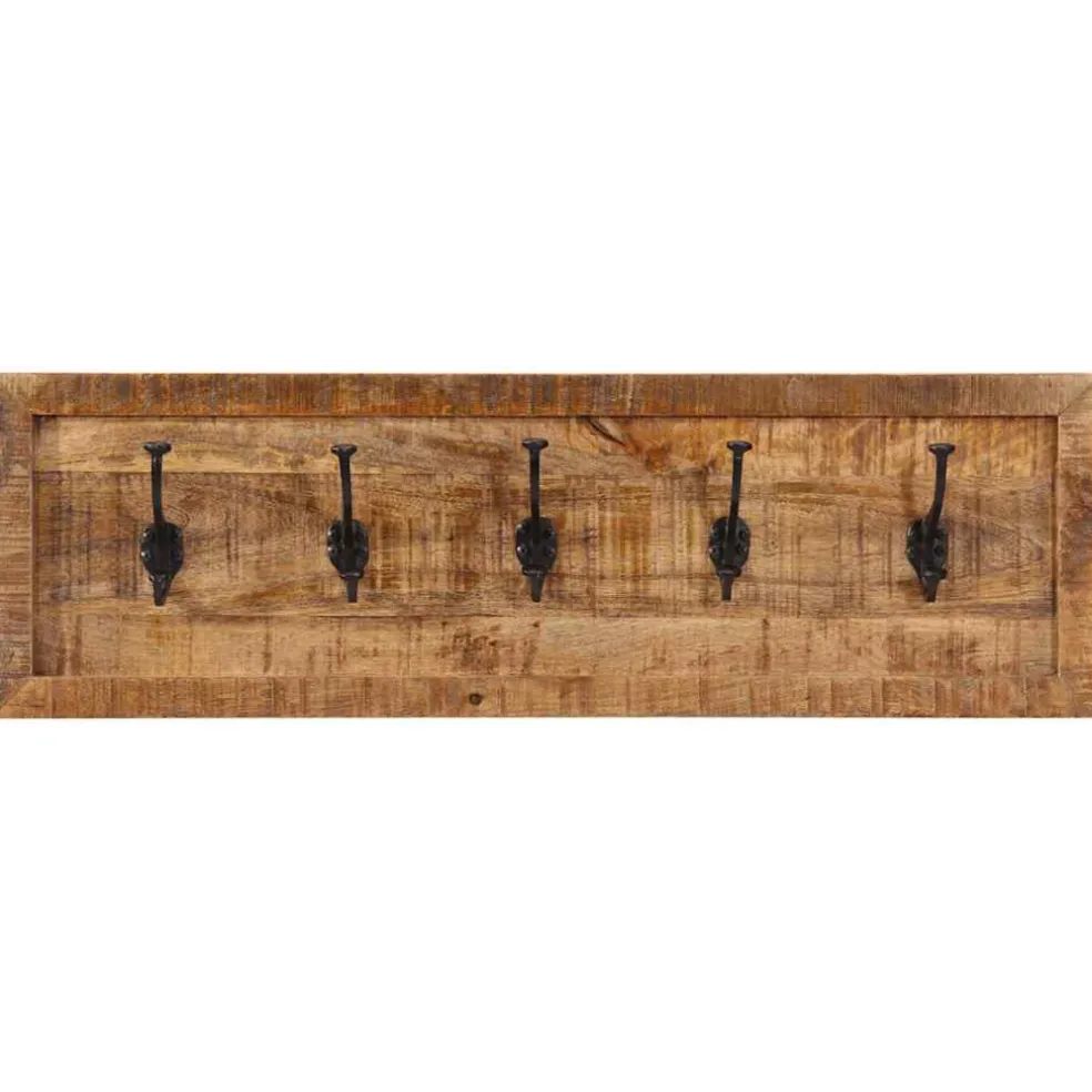 vidaXL Wandkapstok met 5 haken massief mangohout