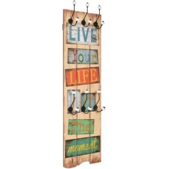 vidaXL Wandkapstok met 6 haken LE LIFE 120x40 cm