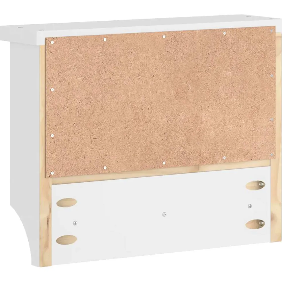 vidaXL Wandkapstok SANDNES wit 45x12x35 cm massief grenenhout
