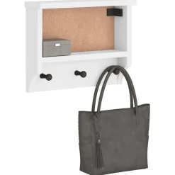 vidaXL Wandkapstok SANDNES wit 45x12x35 cm massief grenenhout